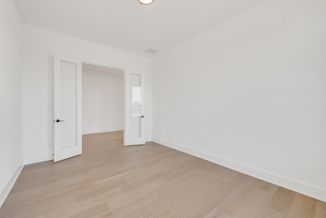 empty room featuring light wood-type flooring