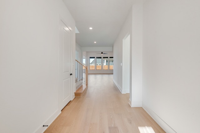 hallway featuring light hardwood / wood-style floors