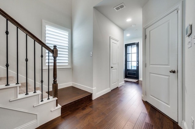 entryway featuring dark hardwood / wood-style flooring