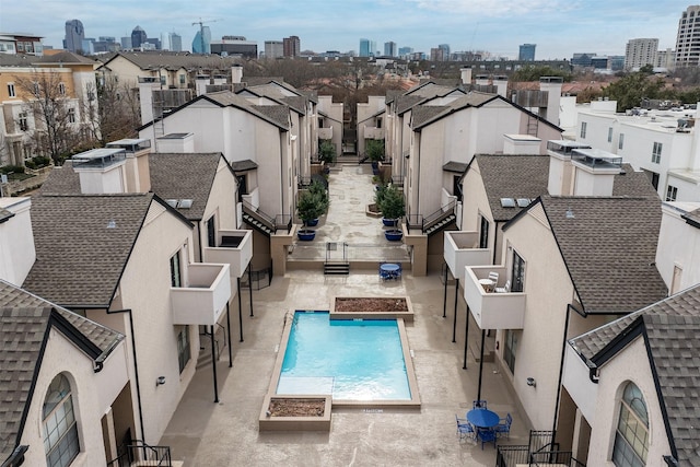 view of swimming pool featuring a patio