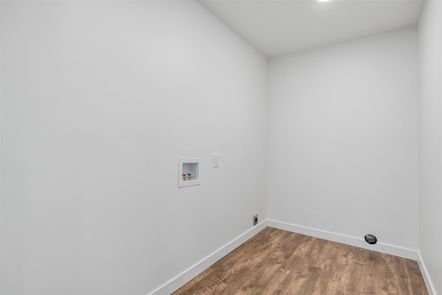 laundry room featuring hardwood / wood-style floors and hookup for a washing machine