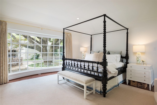 bedroom featuring ornamental molding