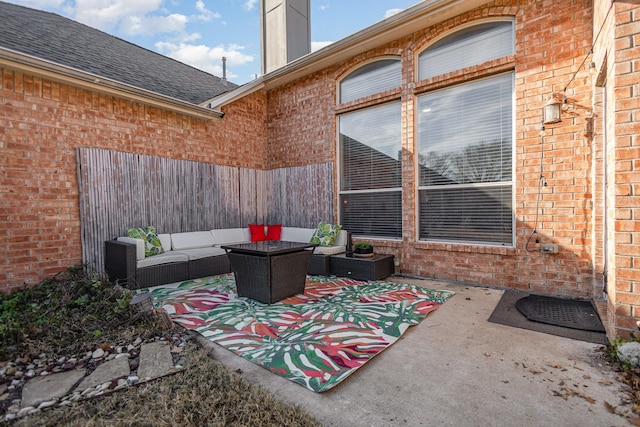 view of patio with an outdoor living space