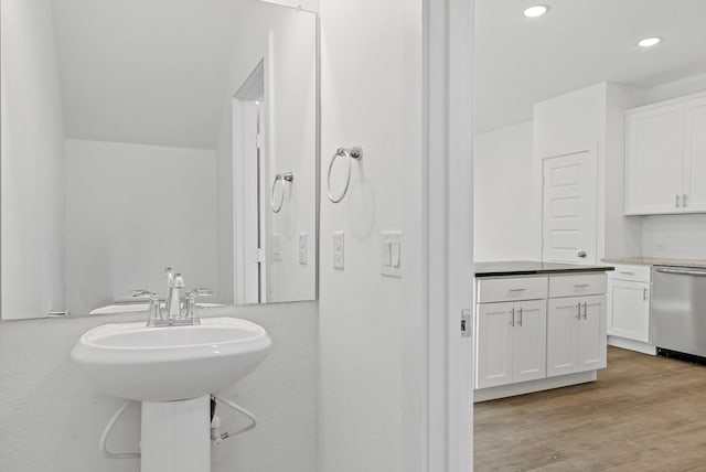 bathroom featuring hardwood / wood-style floors