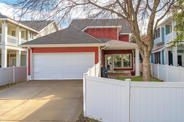 view of front facade with a garage