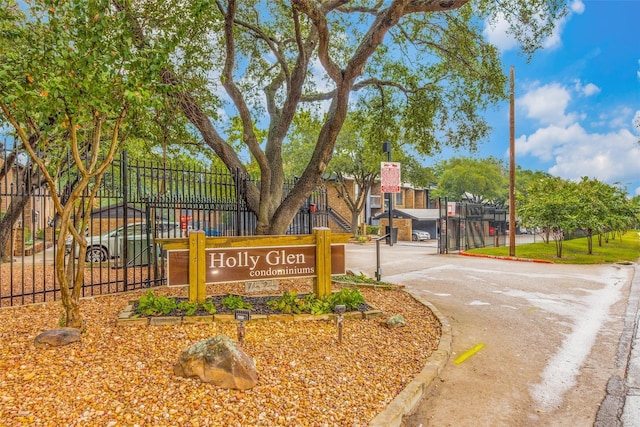 view of community sign