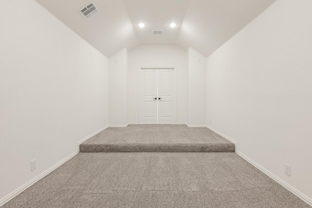 1217 Sylvia St, Desoto, TX 75115 - interior space featuring carpet and vaulted ceiling