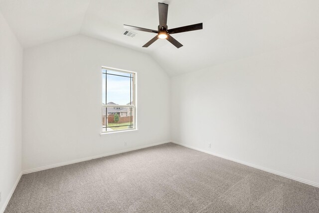 1217 Sylvia St, Desoto, TX 75115 - bonus room with carpet floors, vaulted ceiling, ceiling fan, and baseboards