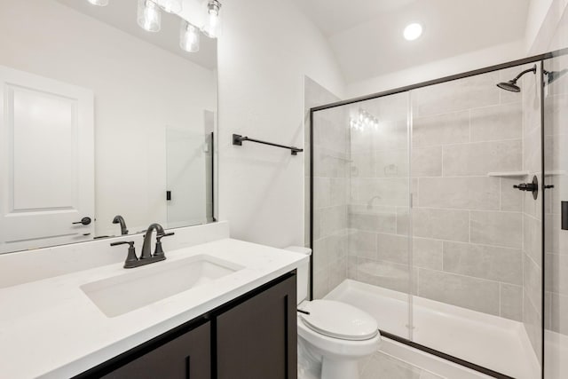 1217 Sylvia St, Desoto, TX 75115 - full bathroom featuring vanity, a shower stall, and toilet