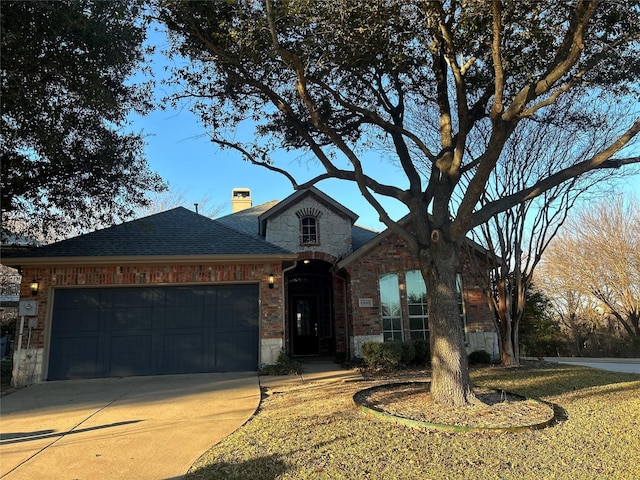 view of front of property featuring a garage