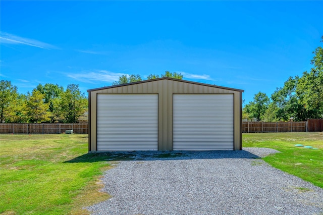 detached garage with fence