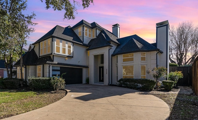 view of front of home featuring a garage