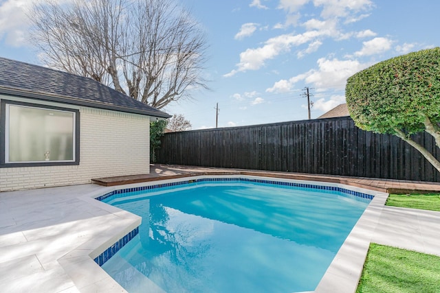 view of pool featuring a patio