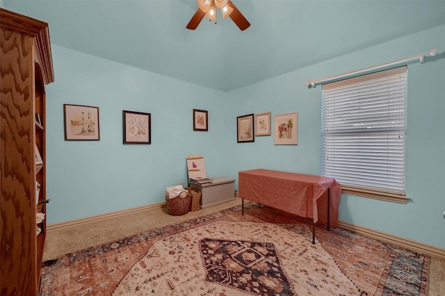 office area featuring ceiling fan