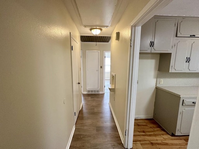 hall featuring light wood-type flooring