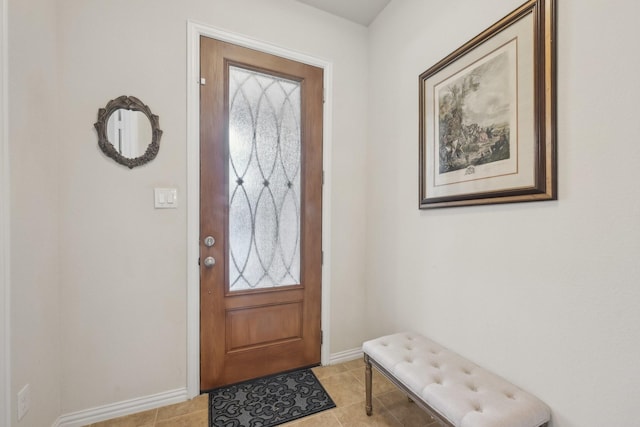 view of tiled entrance foyer