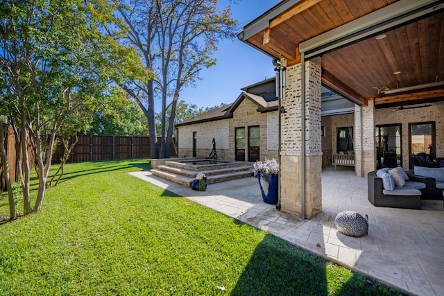 view of yard with a patio area