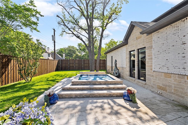 4737 Sugar Mill Rd, Dallas, TX 75244 - view of patio with a fenced backyard and an outdoor hot tub