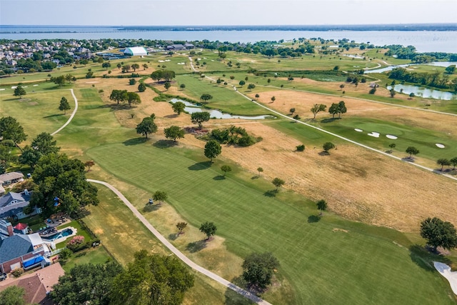 bird's eye view featuring a rural view and a water view