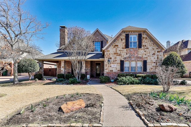 front facade featuring a front lawn