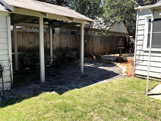 view of yard featuring a gazebo and a patio