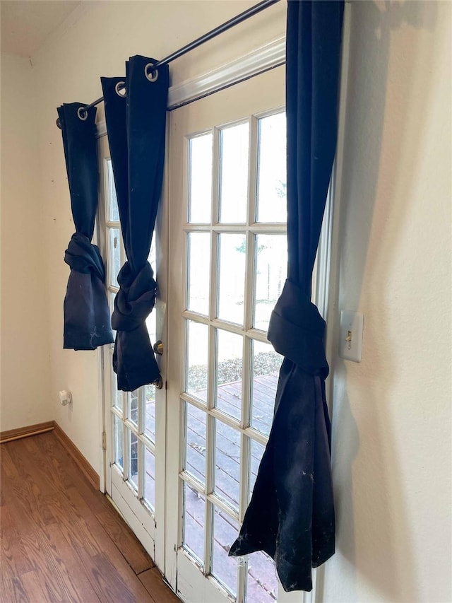 entryway featuring hardwood / wood-style flooring