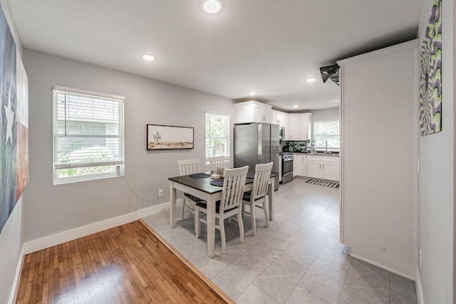 dining room featuring sink