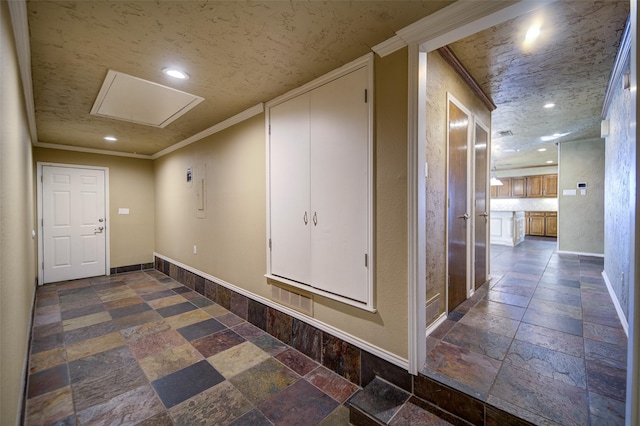 corridor with ornamental molding