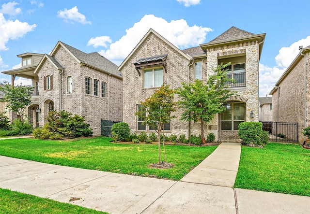 view of front facade featuring a front lawn