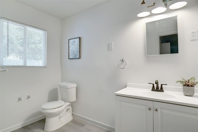 bathroom with toilet and vanity