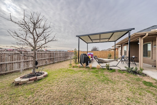 view of yard with a patio