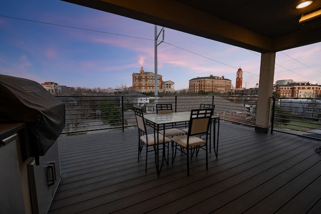 view of deck at dusk