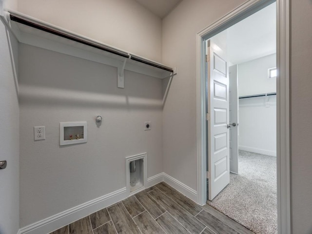 washroom with hookup for a washing machine, gas dryer hookup, and electric dryer hookup