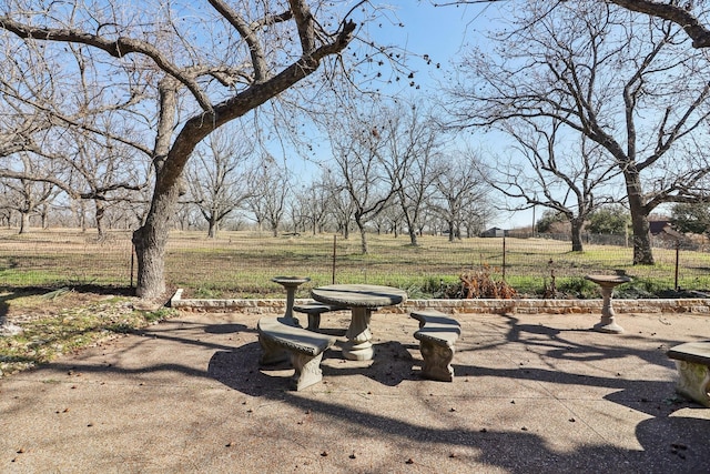 exterior space with a rural view