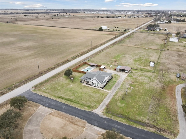 drone / aerial view with a rural view