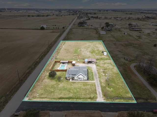 drone / aerial view with a rural view