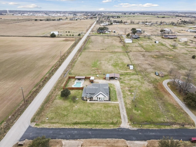 bird's eye view with a rural view