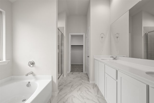 3656 N Crowley Cleburne Rd, Fort Worth, TX 76036 - bathroom featuring vanity and separate shower and tub