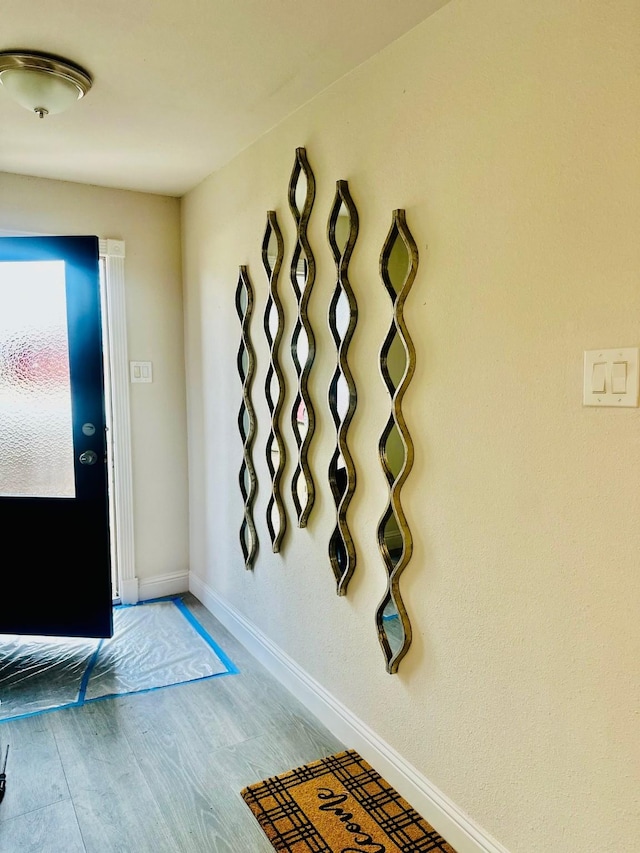 entrance foyer with light wood-type flooring