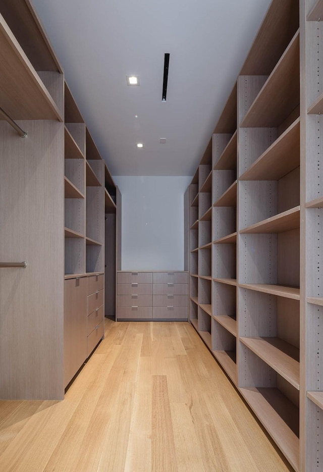 walk in closet featuring light wood-type flooring