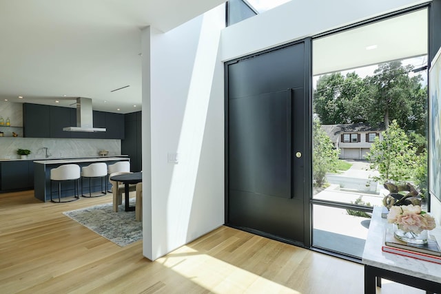 entryway featuring light wood-type flooring