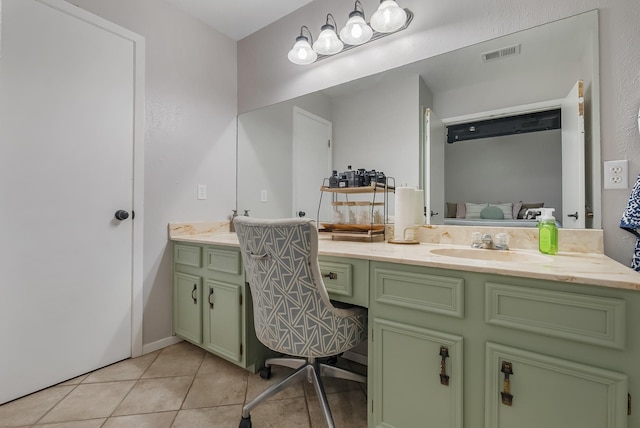 bathroom featuring vanity and tile patterned flooring