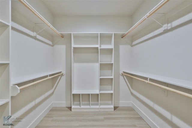 walk in closet featuring wood finished floors