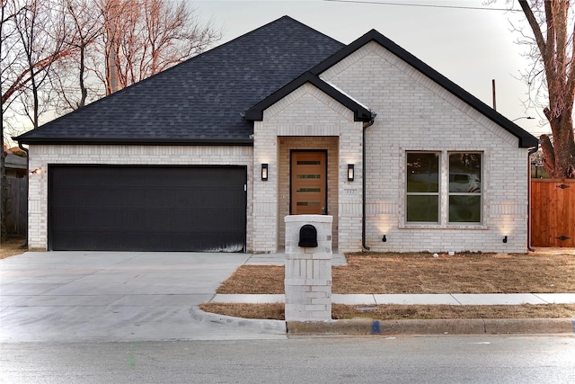 view of front of house with a garage