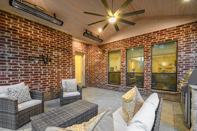 view of patio / terrace with an outdoor hangout area and ceiling fan