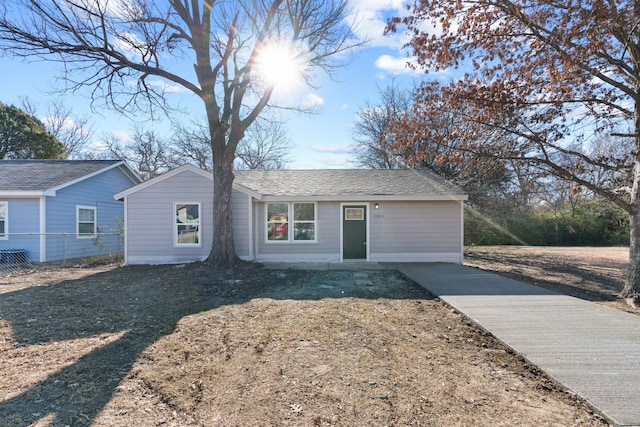 view of single story home