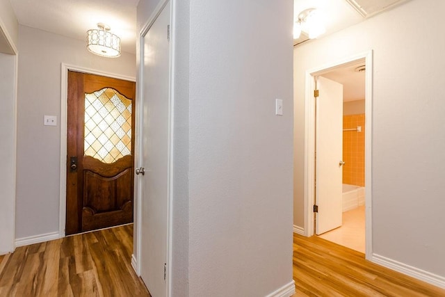 entrance foyer with hardwood / wood-style flooring