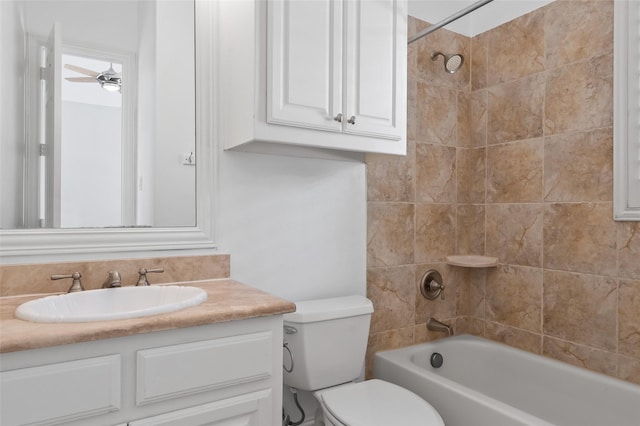 10918 Alta Vista Dr, Frisco, TX 75033 - bathroom with vanity, toilet, and bathtub / shower combination