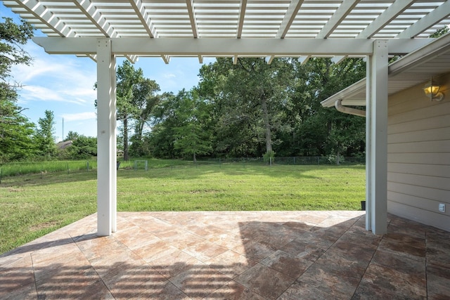 view of patio with a pergola