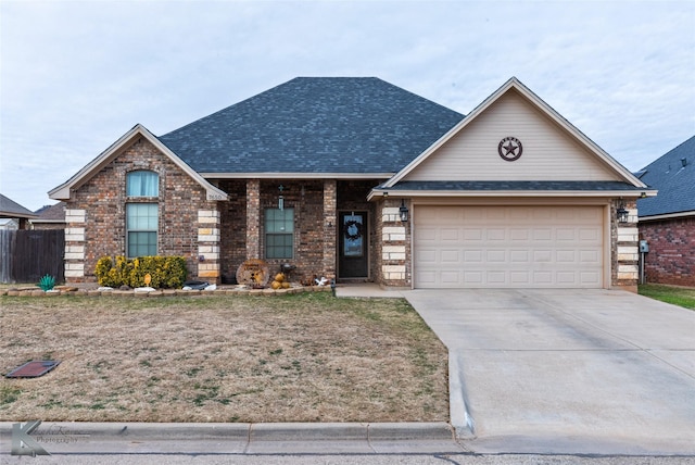 view of front of house with a garage